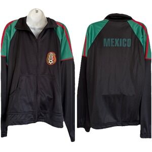 Mexico National Team Soccer Futbol Black Full Zip Track Jacket Men's XL